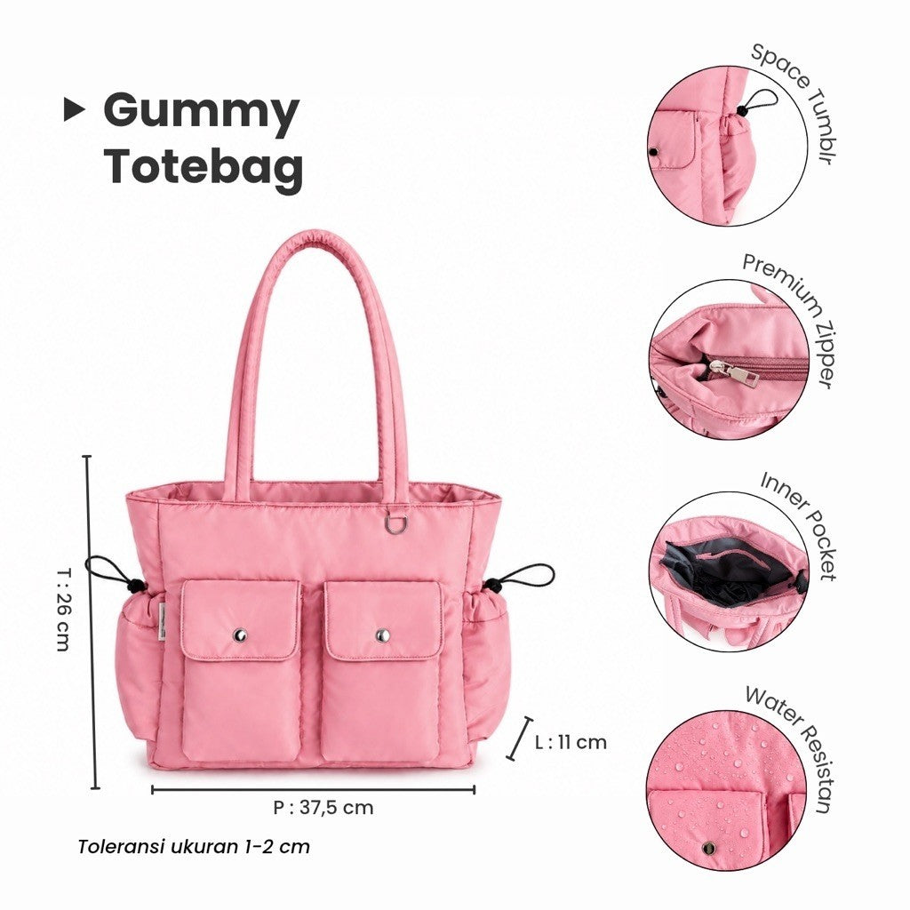 Tweelyforbag Gummy Totebag (Laptop 11inch) Tas Wanita Parasut Resistant