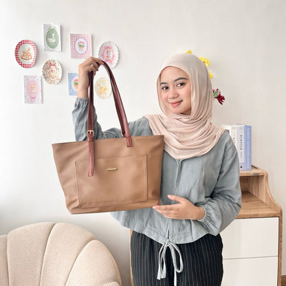 Tweelyforbag Elena Totebag (Laptop 11inch) Tas Wanita Semi Pu Leather
